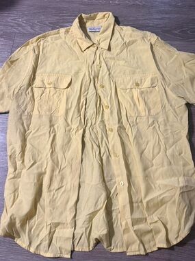 Apparenza Pale Yellow Short-Sleeve Button-Up Shirt Jacket